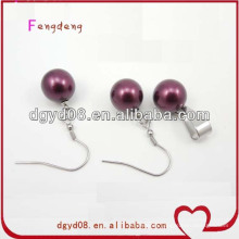 Purple Pendant and Earrings Pearl Jewelry Set